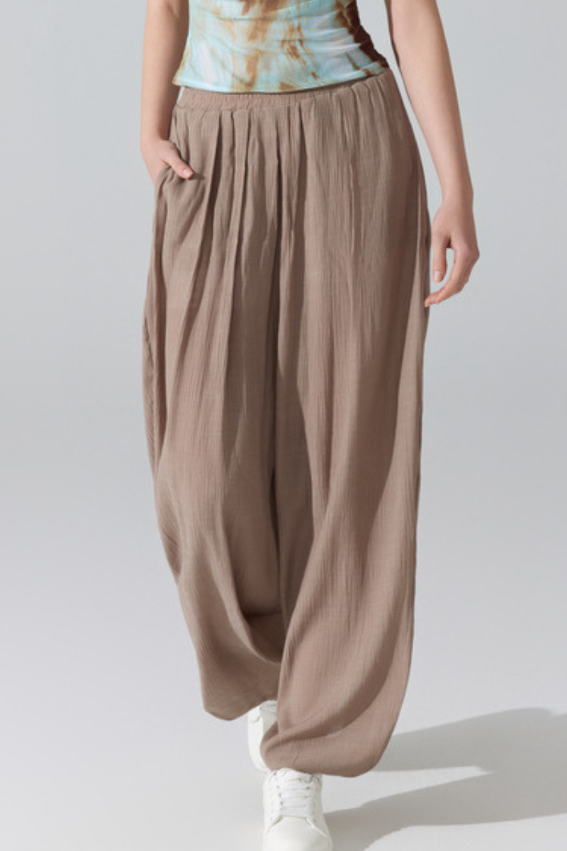 Women's Lightweight Elastic Waist Loose Fit Harem Casual Pants