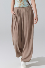 Women's Lightweight Elastic Waist Loose Fit Harem Casual Pants