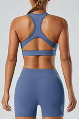 Women's deep V-neck triangle cup sports bra