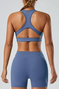 Women's deep V-neck triangle cup sports bra