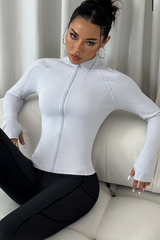 Collared, zippered, snug-fitting jacket