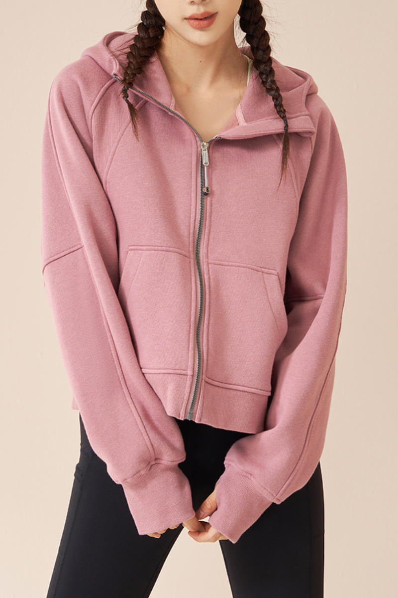 Thick-lined hooded sports sweatshirt