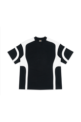 Unisex 100% Cotton Color-Block V-Neck Short-Sleeve T-Shirt