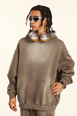 Men's Athletic Vintage distressed Gradient  Color Hoodie