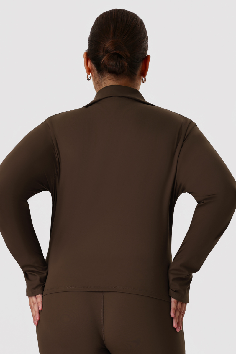 Plus Size Women's Stand-Collar Color-Block Line Yoga Jacket