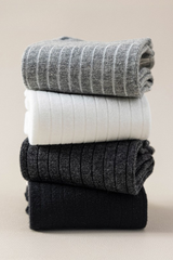 Women's Two-Toe Vertical Stripes Crew Solid Yoga Socks