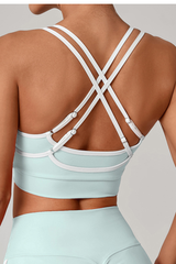 Color-contrast sports bra