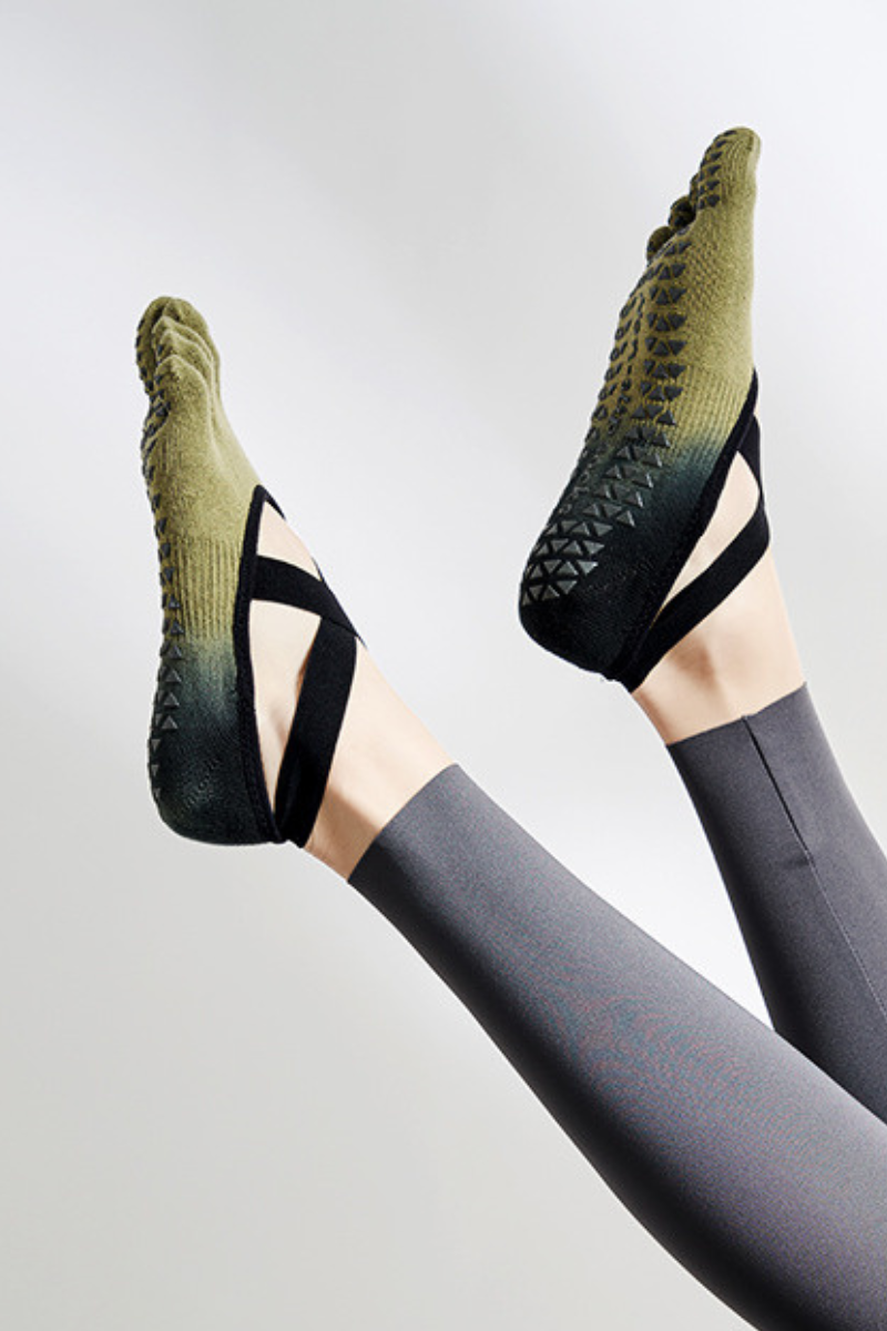 Women's Ombre Gradient Strappy Yoga Grip Five-Toe Socks