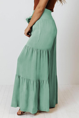 Women's vintage layered wide-leg pants