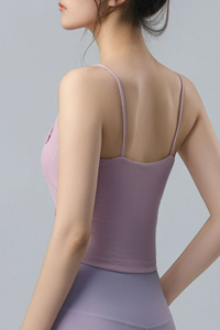 Women's Bow Decor Thin Strap Padded Yoga Cropped Cami