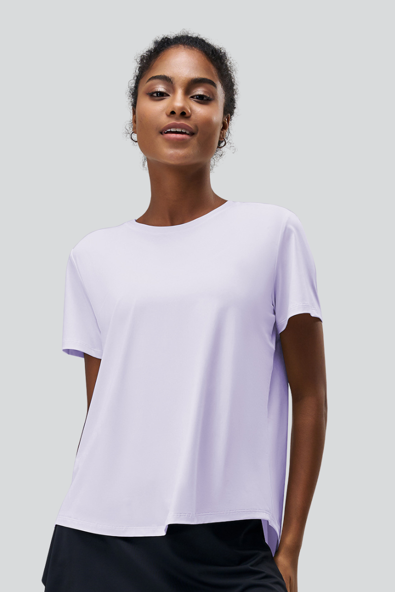 Women's Summer Back Slit Cooling Yoga Sports T-shirts