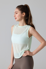 Women’s Semi-Sheer Breathable Quick-Dry Sports Tank Top