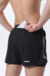 Men's 2-in-1 Anti-Chafe Reflective Quick Dry Running Shorts