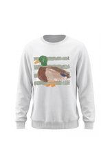 Women's Fall Cute Mallard Duck Graphic Crewneck Sweatshirt