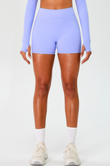 Women's High Waist Pleated Buttocks Lifts Nude Feel Shorts