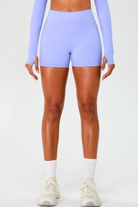Women's High Waist Pleated Buttocks Lifts Nude Feel Shorts