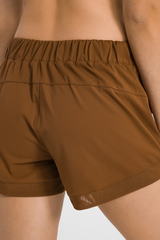 Women's Solid Outdoor Shorts - Curved Hem Quick-Dry Pants