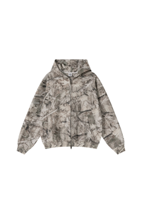 Men's Winter Camo Zip Up Fleece-Lined Hooded Jacket