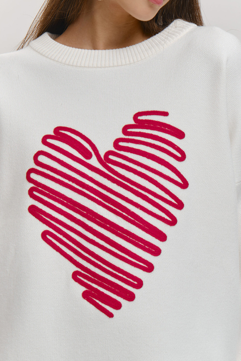 Heartfelt, relaxed-fit knitted sweater