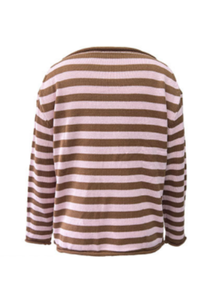 Women's Fall Crew Neck Striped Thin Lazy Knit Sweater