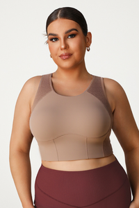 Plus Size Women's  Crisscross Back Sports Bra With Back Clos