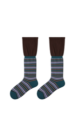 Women’s Retro Striped Color Block Slouch Crew Socks