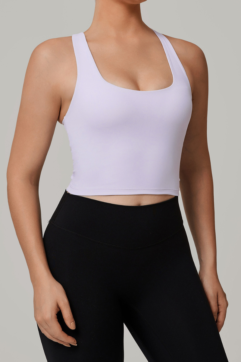 Women's Summer U-neck Qiuck Qry Solid Sports Tank Top