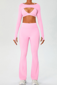 Women's Set: Triangle Cup Bra & Tank Top & Flare Pants