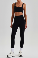 Women's Wide Strap U-neck Bra & High Waist Yoga Leggings Set