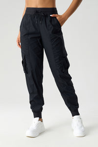 Women Mid-Rise Drawstring Leg Loose-Fitting Lightweight Quick-Drying Breathable Outdoor Workwear Sweatpants