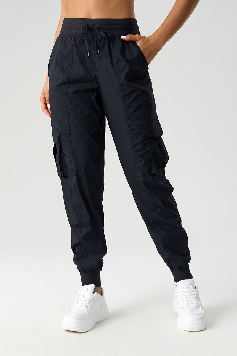 Women Mid-Rise Drawstring Leg Loose-Fitting Lightweight Quick-Drying Breathable Outdoor Workwear Sweatpants