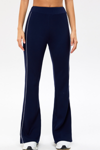 Women's Color-Block Strap Side Slit Yoga Flared Pants