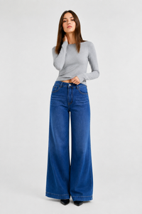 Women's Fall High Waist Wide Leg Flare Jeans