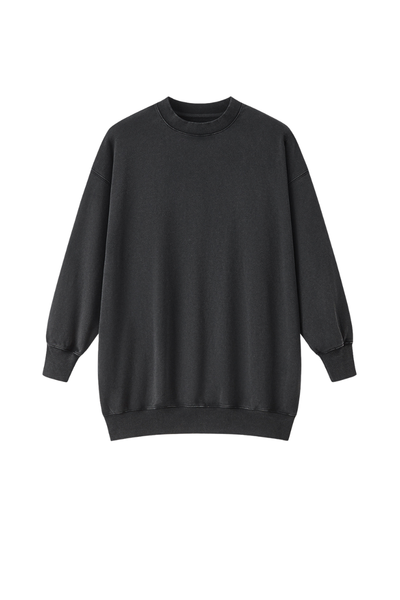 Women's Fall 100% Cotton Drop-Shoulder Long Sweatshirt Dress