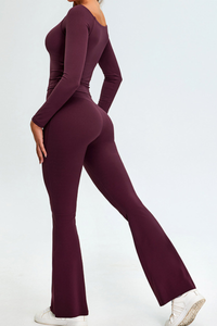 Women's Set:Off The Shoulder Cropped Top And Flare Pants