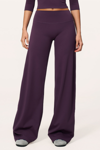 Women's High Waist V-Seam Butt Lifting Draped Wide Leg Pants