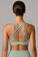 Women’s Athletic Crisscross Back U-neck Solid Bra