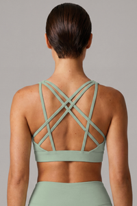 Women’s Athletic Crisscross Back U-neck Solid Bra