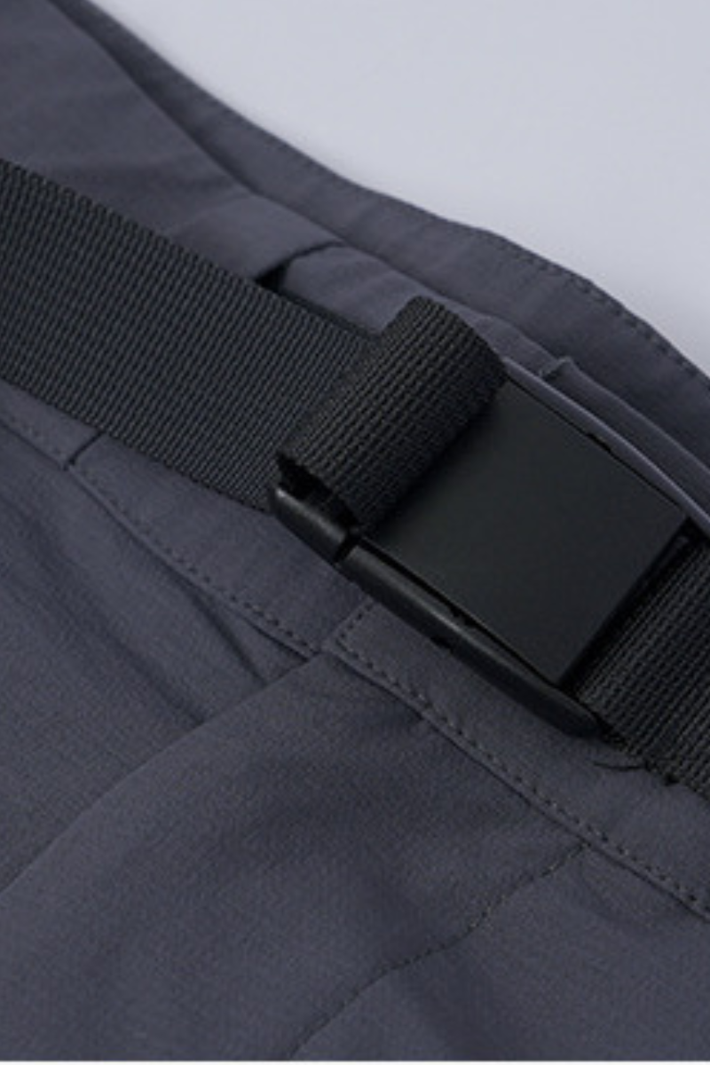 Men's Lightweight Buckle Belt and Zip Pocket Sports Pants