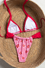 Women's Lily Print Halter Triangle Low Waist Bikini Set