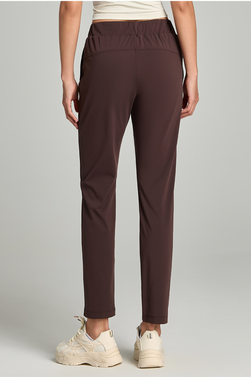 Women's Spring Solid Drawstring Sports Cropped Pants