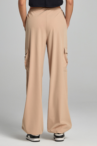 Women's Drawstring Waist Multi-Pocket Cargo Wide Leg Pants
