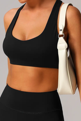Women Solid Mid-Support I-Back Training Yoga Sport Bra