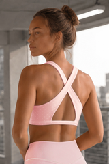 Women's Polka Dot Square Neck Cross Back Sports Bra