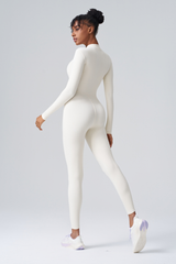 Women's Zip Slim Buttocks Lift Sculpting Longsleeve Jumpsuit