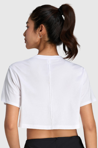 Women's Summer 100% Cotton Cooling Cropped Casual T-shirt