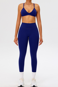 Women's Athletic Set:Triangle Cup Bra And High Waist Leggings