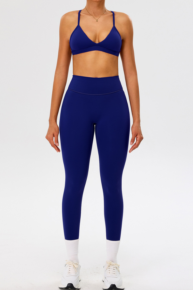 Women's Athletic Set:Triangle Cup Bra And High Waist Leggings