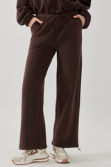 Women's Fall/Winter Fleece Warm Drawstring Raw Hem Pants