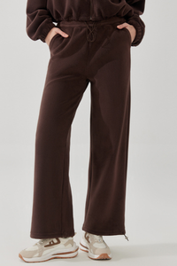 Women's Fall/Winter Fleece Warm Drawstring Raw Hem Pants